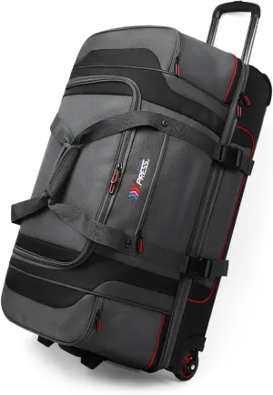 NewYork XPress Red 30" Rolling Duffel Bag Two Silent Wheels With Corner Covers