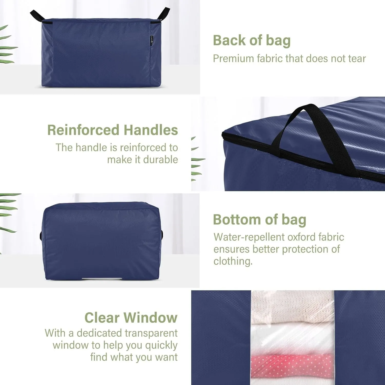 Noble Blue Clothing Storage Bins Bins Bags Closet Organizers Sweater Clothes Storage Containers for Closet Organizers Storage Containers (2 Pcs, 95L)
