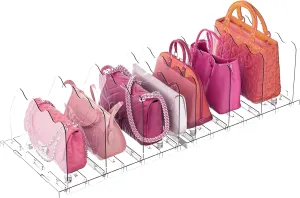 Nonramzx Purse Storage Organizer for Closet, Acrylic Purse Organizers, Adjustable Shelf Purse Dividers For Closet, Organization Handbag Separators, 8 Layer