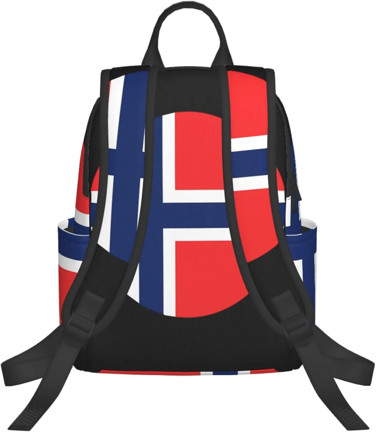 Norway Norwegian Flag Round Casual Laptop Backpack Travel Rucksack Sports Daypack Adjustable Strap Bags with Multi-Pockets for Working Running Camping