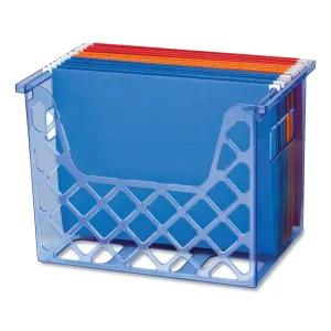 Officemate Blue Glacier Desktop File Organizer, 1 Section, Letter-Size, 8.63" Long, Translucent Blue