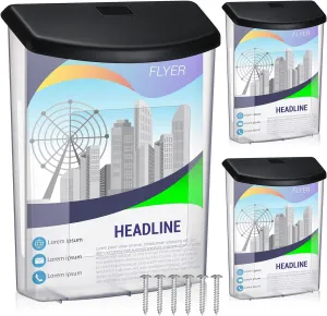 Outdoor Estate Brochure Box Plastic Brochure Waterproof Wall Mount Flyer Holder Mail Box Business Card Holder for Office Store Estate Supplies (9 Pcs)