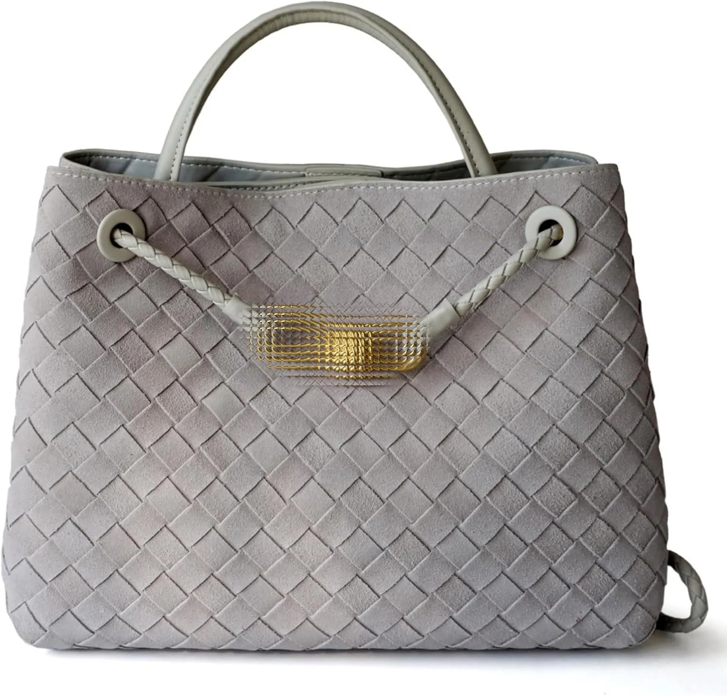 Oversize Genuine Leather Woven Handbags for Women Tote Bag Large Crossbody Women's Top-handle Handbags for Work/Travel