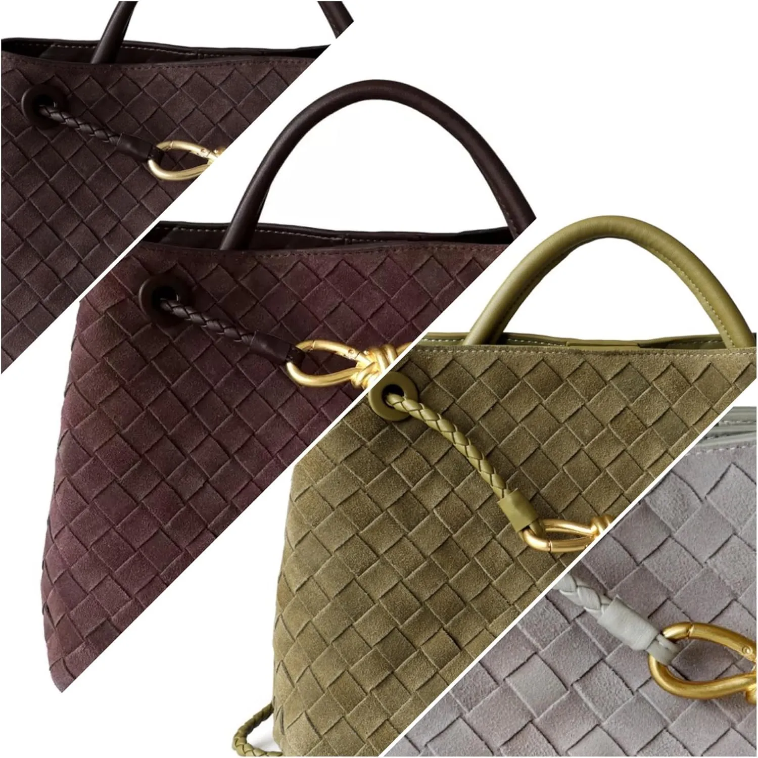 Oversize Genuine Leather Woven Handbags for Women Tote Bag Large Crossbody Women's Top-handle Handbags for Work/Travel