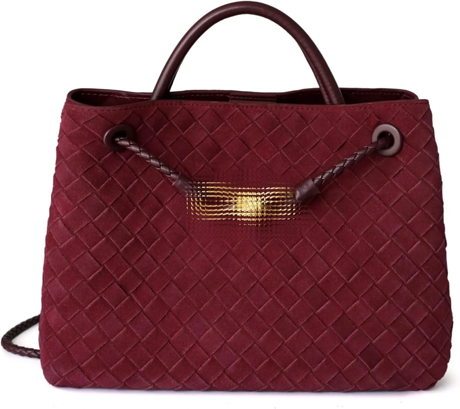 Oversize Genuine Leather Woven Handbags for Women Tote Bag Large Crossbody Women's Top-handle Handbags for Work/Travel