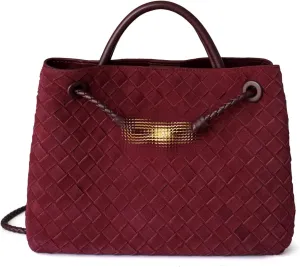 Oversize Genuine Leather Woven Handbags for Women Tote Bag Large Crossbody Women's Top-handle Handbags for Work/Travel