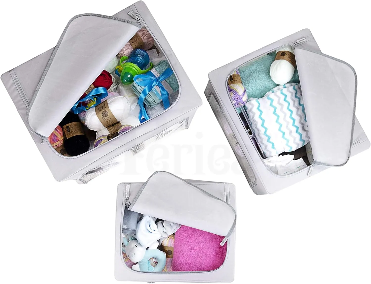 Oxford Cloth Steel Frame Storage Boxes - Under-Bed or in Closet - Pack of 2 Small Organizers (Camel)
