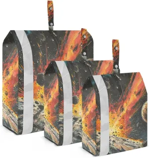 Packing Travel Organizer Meteorite in Starry Sky 3 Piece Zipper Bag Set