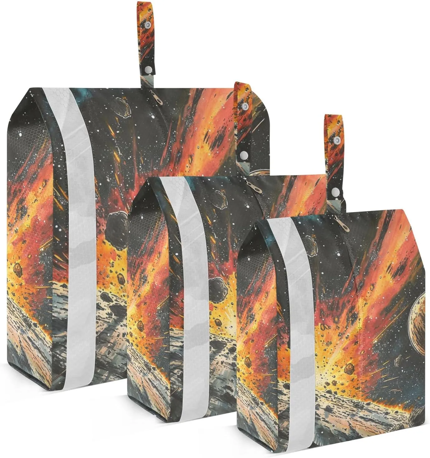 Packing Travel Organizer Meteorite in Starry Sky 3 Piece Zipper Bag Set
