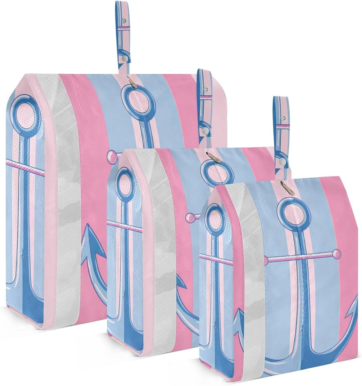 Packing Travel Organizer Spear on Stripe 3 Piece Zipper Bag Set