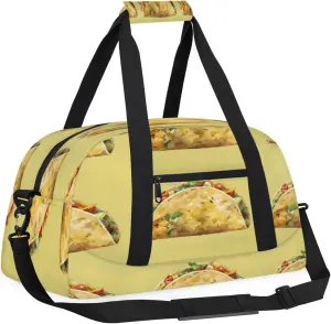 Pancake Burrito Small Gym Bag for Women Men, Burritos Print Travel Duffle Bag Workout Dance Tote Bag Carry On Overnight Weekender Bag