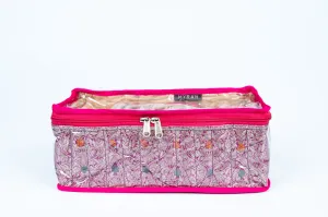 Partitioned jewellery organiser with pouches (Purple)