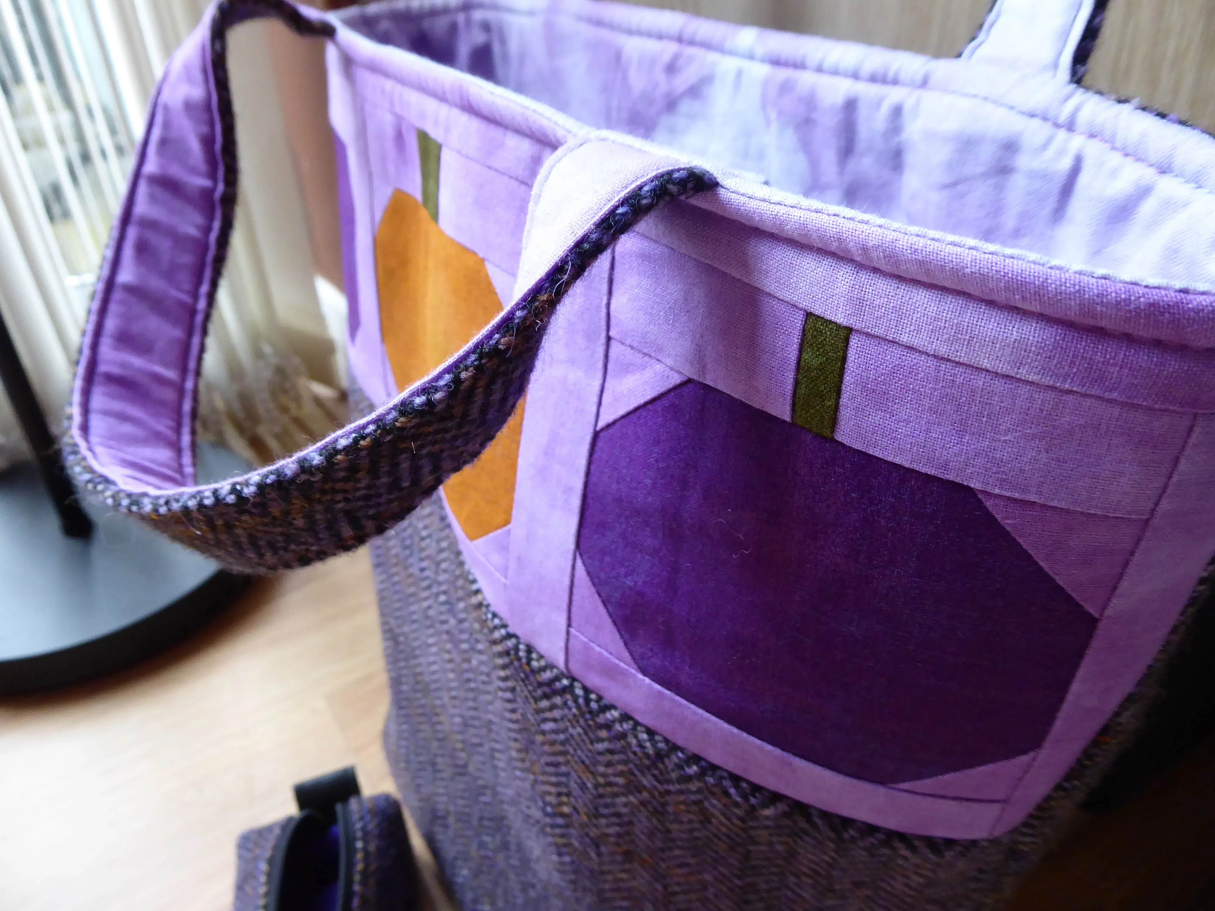 Patchwork Pumpkin and Tweed Large Tote Bag