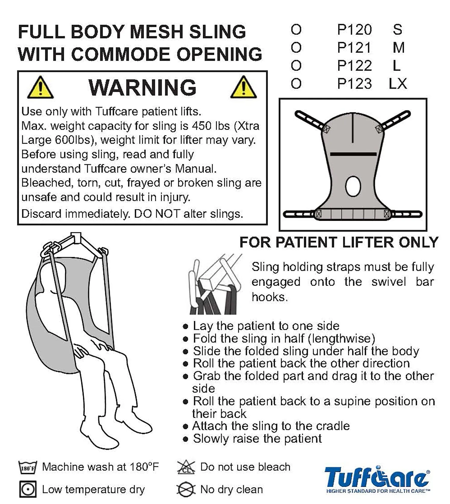 Patient Lift Sling, Full Body Shower Commode - Mesh Polyester Patient Lift Slings
