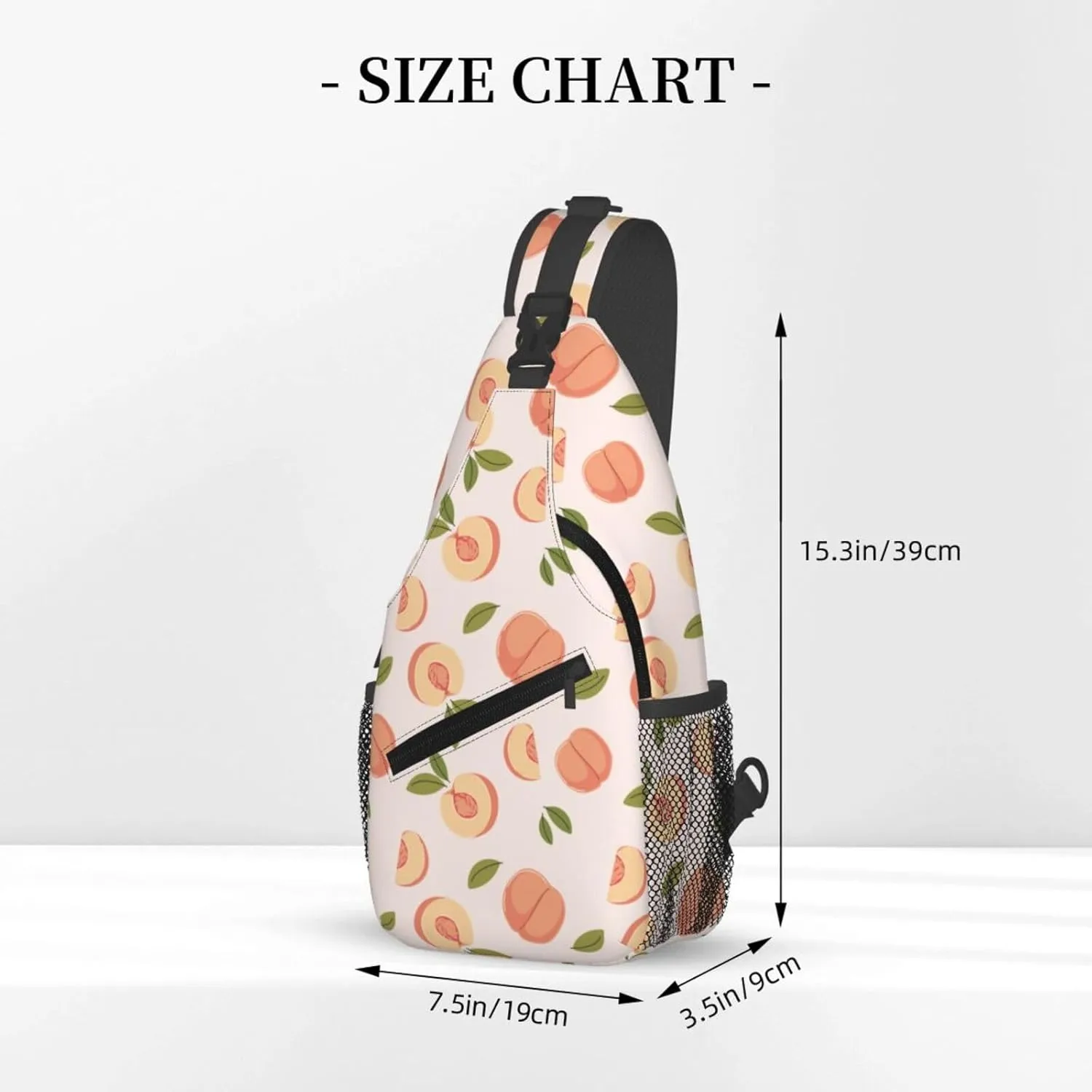 Peach Crossbody Sling Backpack Sling Bag Adjustable Chest Shoulder Daypack For Women Men