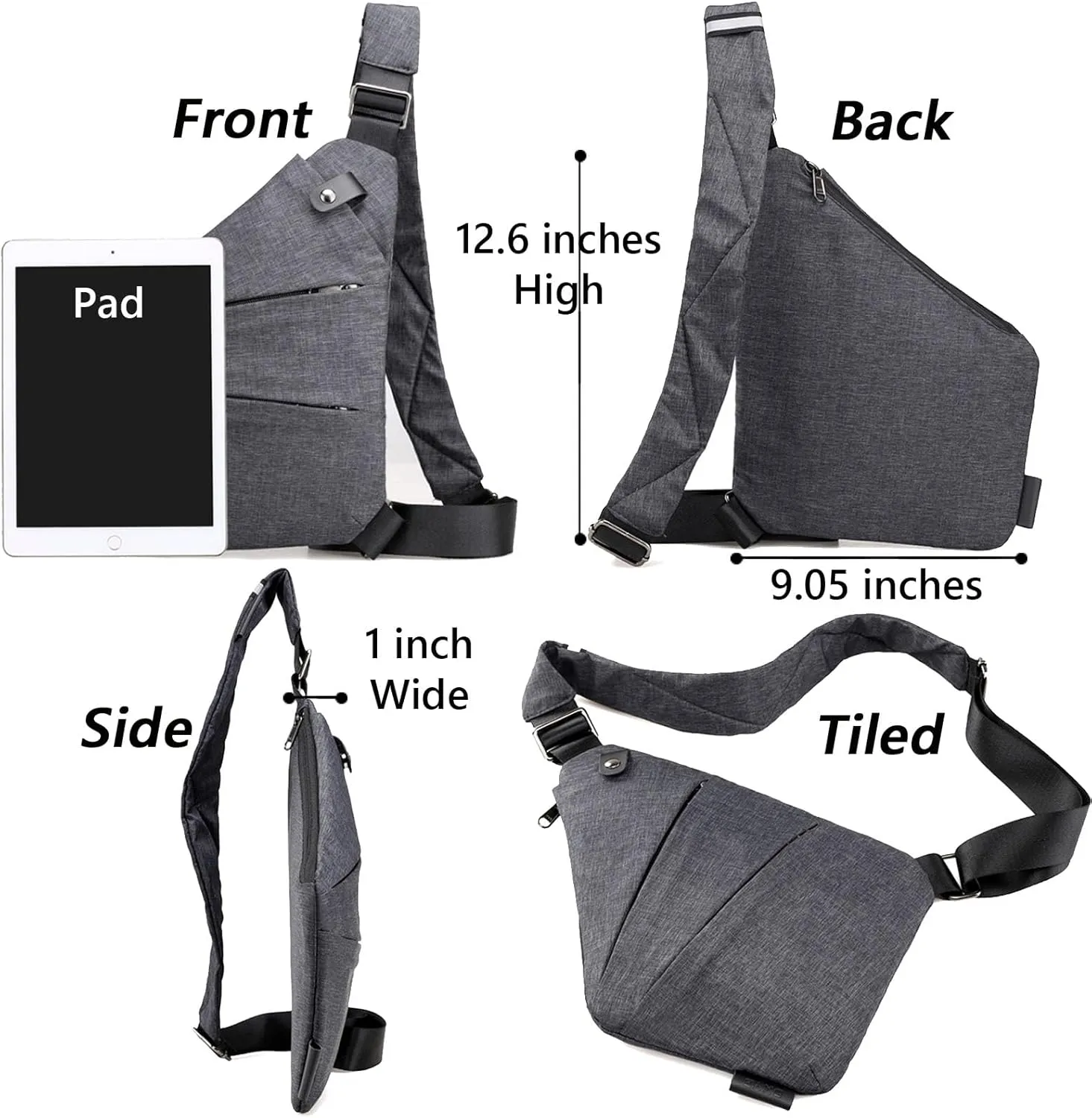 Peak Carry Slim Bag for Women, The Slim Carry Sling Bag, Safe Anti Theft Travel Cross Body Personal Flex Bag