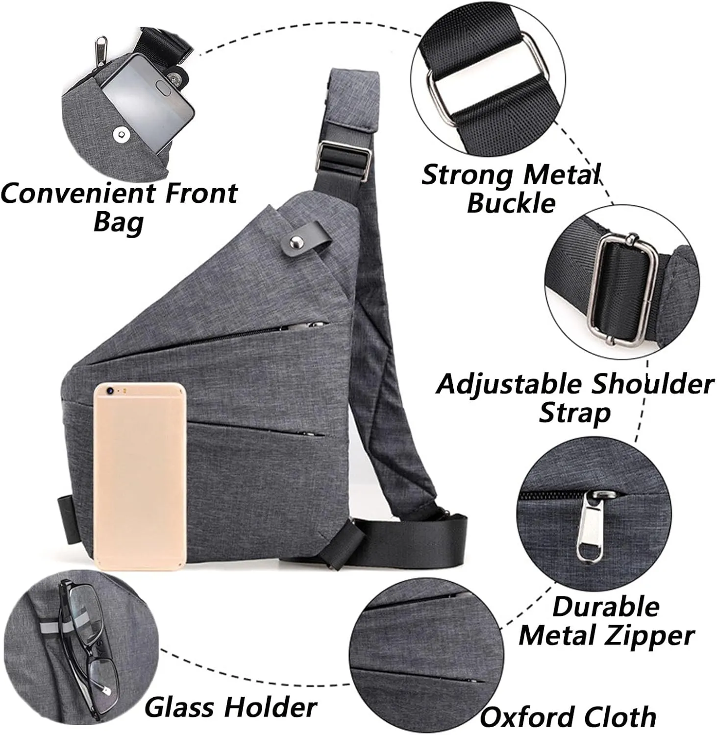 Peak Carry Slim Bag for Women, The Slim Carry Sling Bag, Safe Anti Theft Travel Cross Body Personal Flex Bag