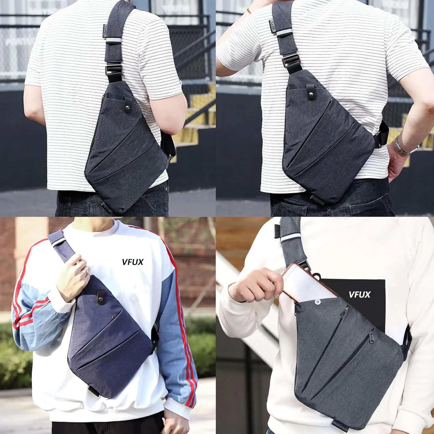 Peak Carry Slim Bag for Women, The Slim Carry Sling Bag, Safe Anti Theft Travel Cross Body Personal Flex Bag
