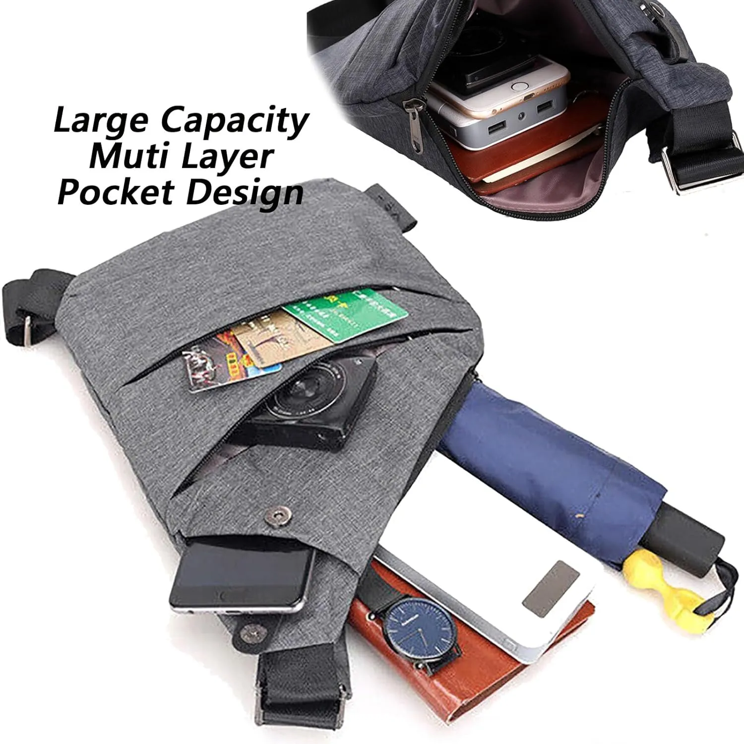 Peak Carry Slim Bag for Women, The Slim Carry Sling Bag, Safe Anti Theft Travel Cross Body Personal Flex Bag