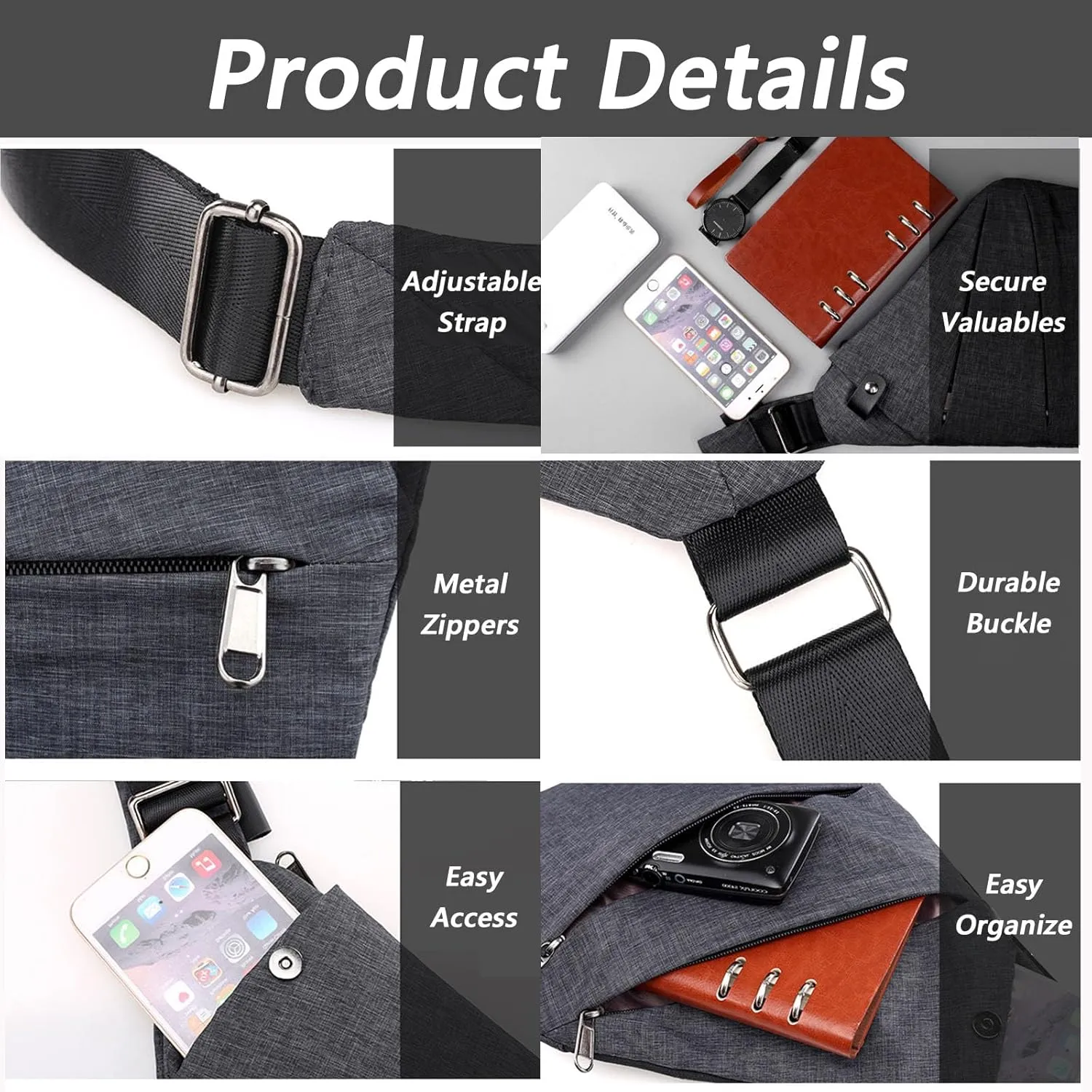 Peak Carry Slim Bag for Women, The Slim Carry Sling Bag, Safe Anti Theft Travel Cross Body Personal Flex Bag
