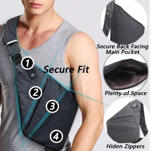 Peak Carry Slim Bag for Women, The Slim Carry Sling Bag, Safe Anti Theft Travel Cross Body Personal Flex Bag
