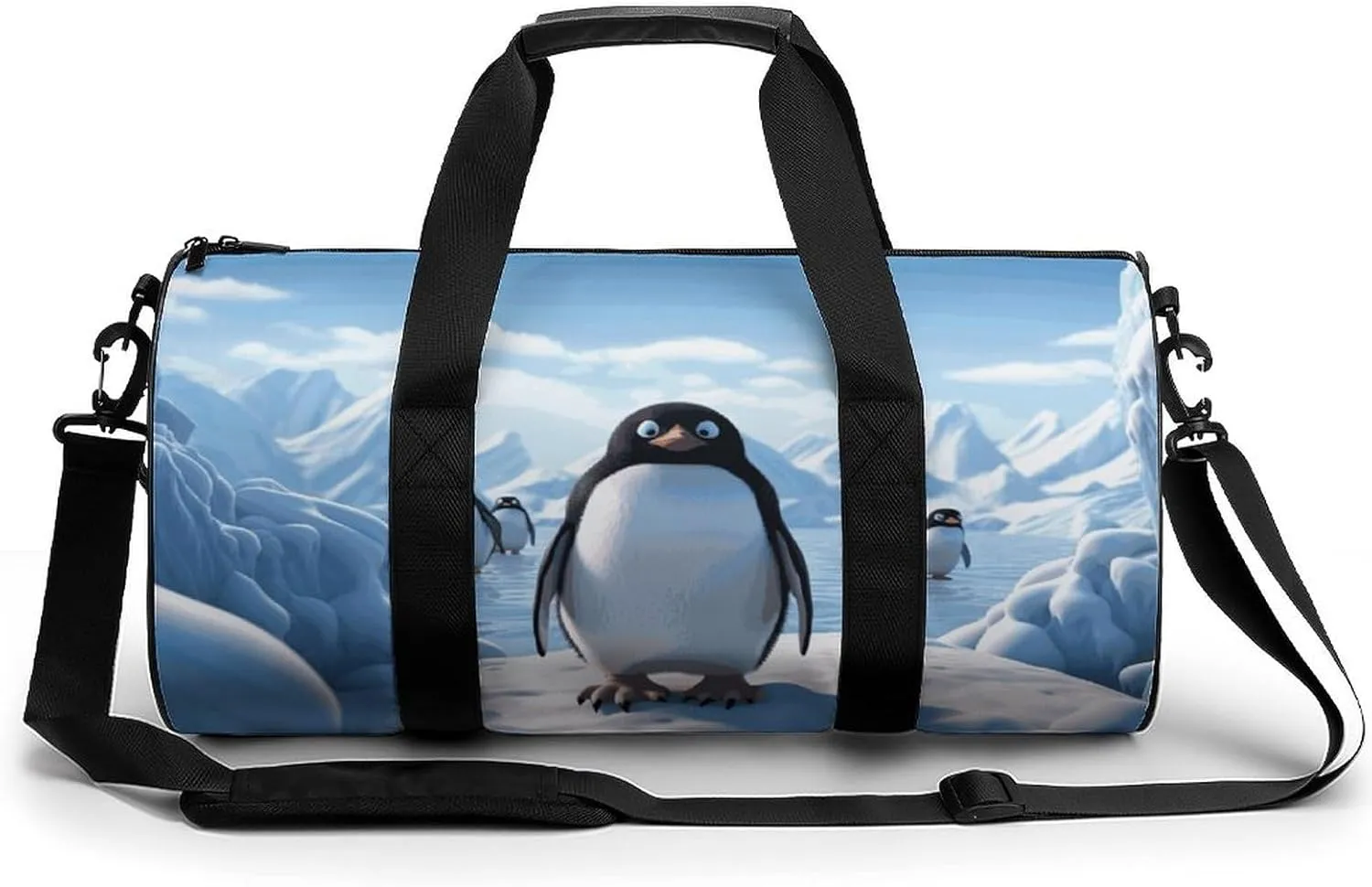 Penguin Antarctica Ice Gym Bag Small Travel Duffle Bag with Compartment Carry On Weekender Bag for Women Men