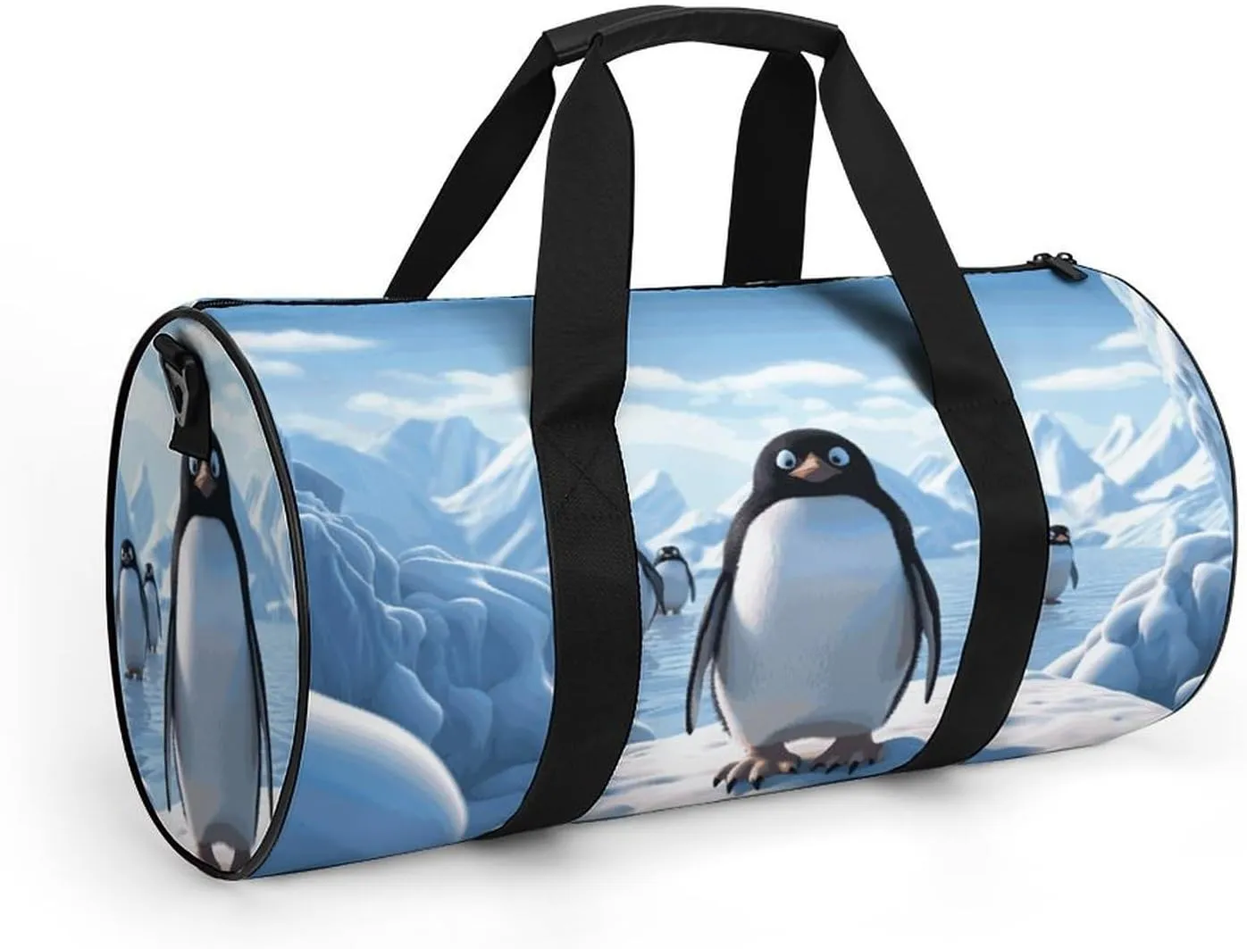 Penguin Antarctica Ice Gym Bag Small Travel Duffle Bag with Compartment Carry On Weekender Bag for Women Men