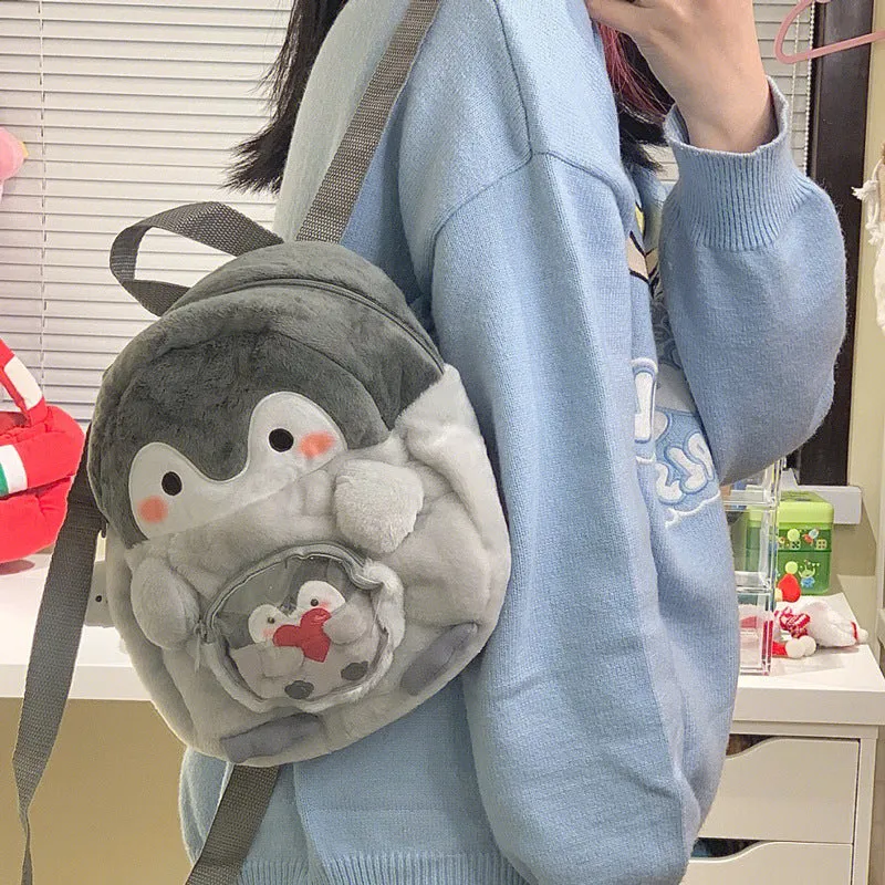 Penguin Cartoon Female Cute Doll Plush Backpacks