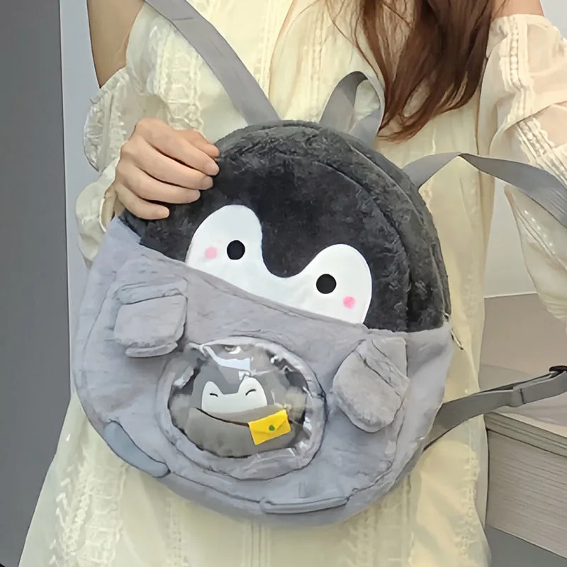 Penguin Cartoon Female Cute Doll Plush Backpacks
