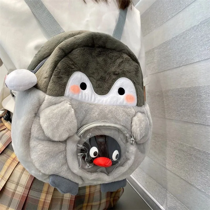 Penguin Cartoon Female Cute Doll Plush Backpacks