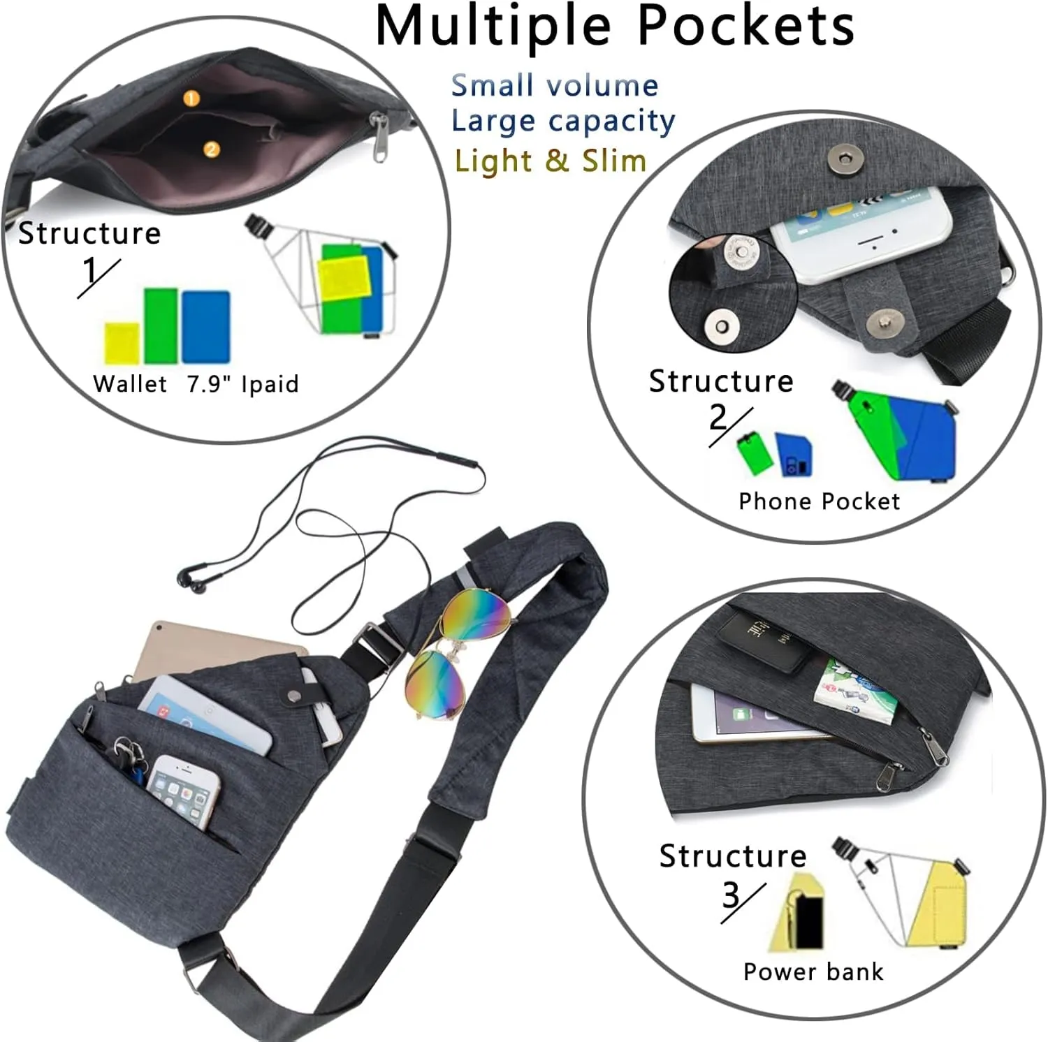Personal Pocket Bag for Travel, Personal Pocket Bag for Men, Personal Flex Bag, 2023 New Sash Bag