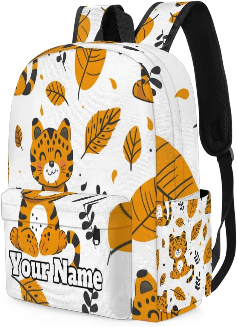 Personalized Animals Tigers Preschool Toddler Backpack for Boys Girls Custom Kids Name Small Bookbags Kindergarten Elementary Backpack, Tiger Forest