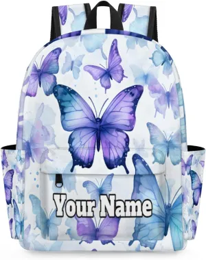 Personalized Butterfly Preschool Toddler Backpack for Boys Girls Custom Kids Name Small Bookbags Kindergarten Elementary Backpack, Butterfly