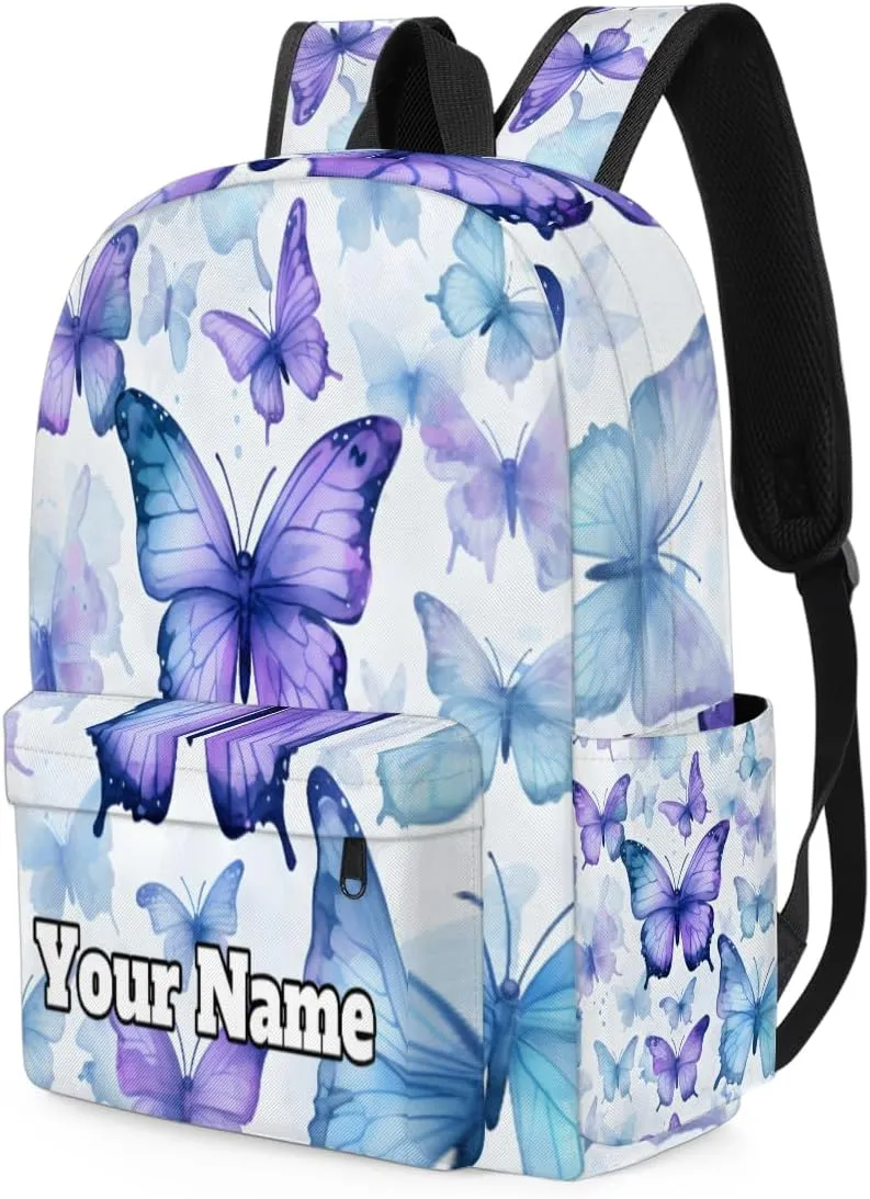 Personalized Butterfly Preschool Toddler Backpack for Boys Girls Custom Kids Name Small Bookbags Kindergarten Elementary Backpack, Butterfly