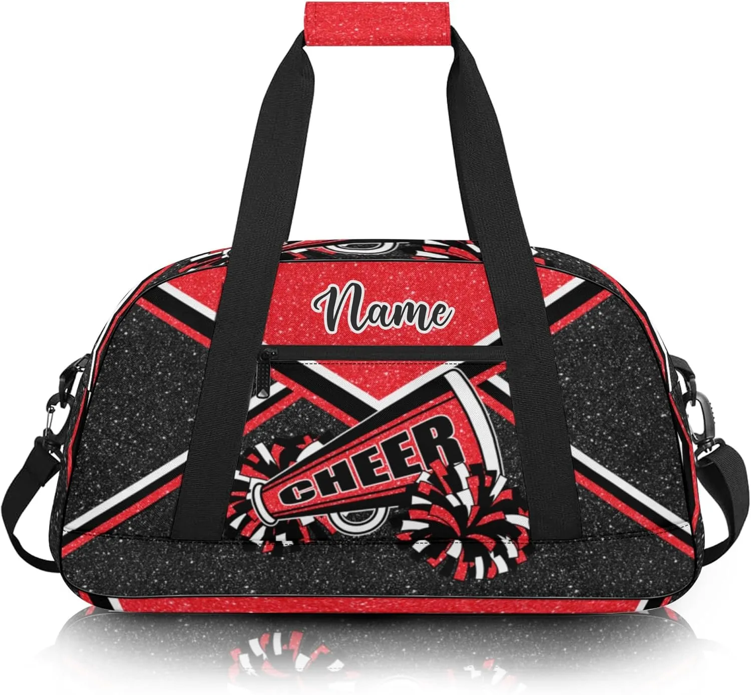 Personalized Cheer Bag with Name, Custom Cheerleader Duffle Bag for Women, Gym Travel Bag for Cheerleaders (Red)