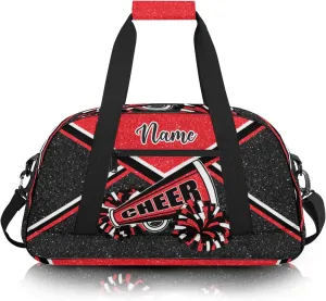Personalized Cheer Bag with Name, Custom Cheerleader Duffle Bag for Women, Gym Travel Bag for Cheerleaders (Red)
