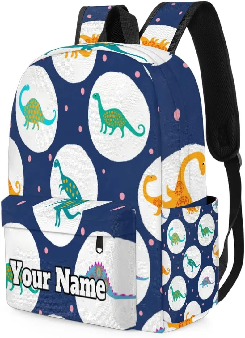 Personalized Cute Preschool Toddler Backpack for Boys Girls Custom Kids Name Small Bookbags Kindergarten Elementary Backpack, Dinosaur