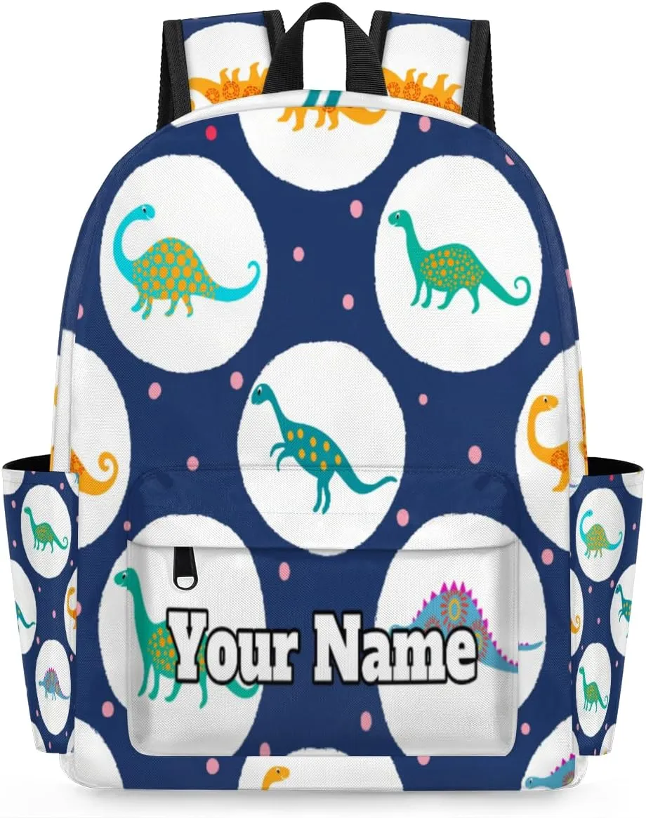 Personalized Cute Preschool Toddler Backpack for Boys Girls Custom Kids Name Small Bookbags Kindergarten Elementary Backpack, Dinosaur