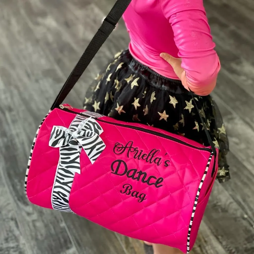 Personalized Dance Ribbon Duffel Bag With Custom Name Embroidery