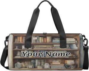 Personalized Duffel Bag for Women, Custom Bookshelf Gym Bag for Sports, Waterproof Dance Bag with Name, Lightweight Carryon Gym Bag, Educational