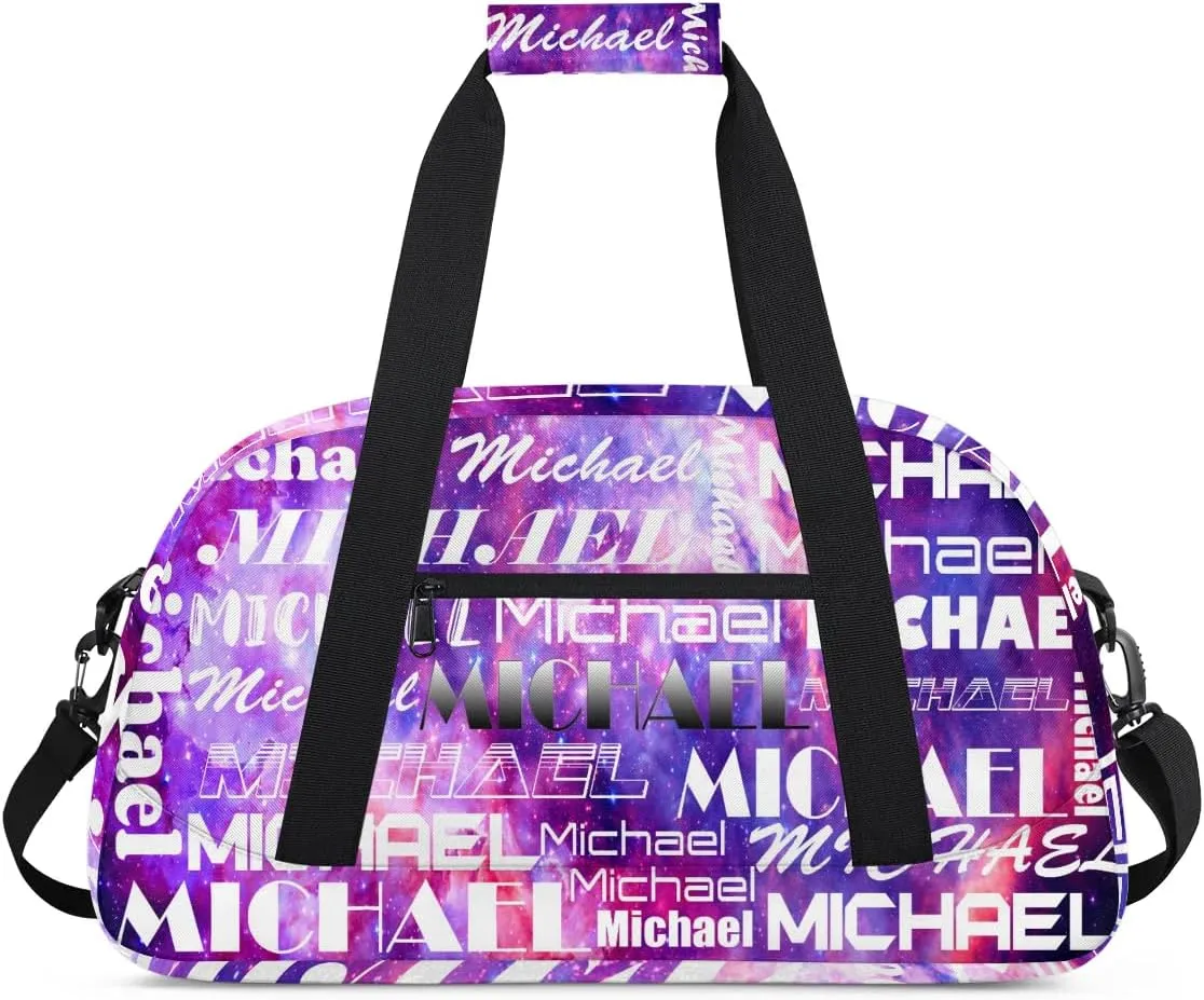 Personalized Gym Bag with Name Purple Custom Gym Bag Sport Duffel Bag for Women, Customized Gymnastics Ballet Dance Bag Overnight Weekender Bag