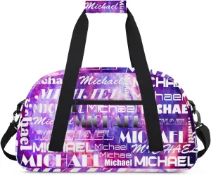 Personalized Gym Bag with Name Purple Custom Gym Bag Sport Duffel Bag for Women, Customized Gymnastics Ballet Dance Bag Overnight Weekender Bag