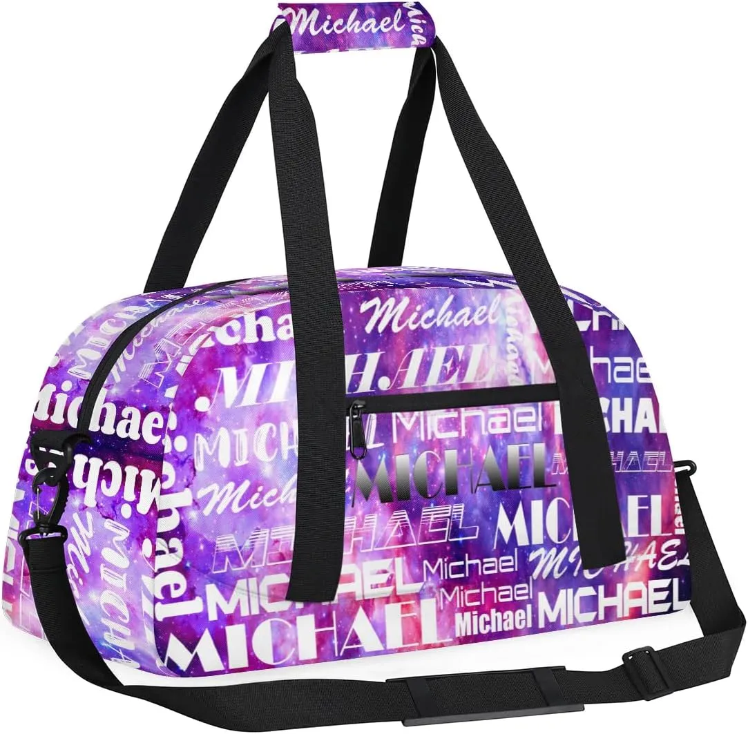 Personalized Gym Bag with Name Purple Custom Gym Bag Sport Duffel Bag for Women, Customized Gymnastics Ballet Dance Bag Overnight Weekender Bag