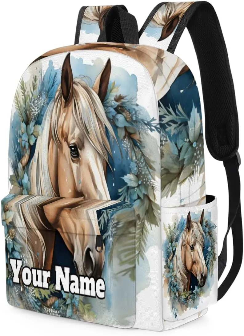 Personalized Horse Preschool Toddler Backpack for Boys Girls Custom Kids Name Small Bookbags Kindergarten Elementary Backpack, Horse Animal