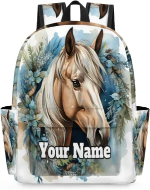 Personalized Horse Preschool Toddler Backpack for Boys Girls Custom Kids Name Small Bookbags Kindergarten Elementary Backpack, Horse Animal