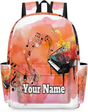 Personalized Music Preschool Toddler Backpack for Boys Girls Custom Kids Name Small Bookbags Kindergarten Elementary Backpack, Piano
