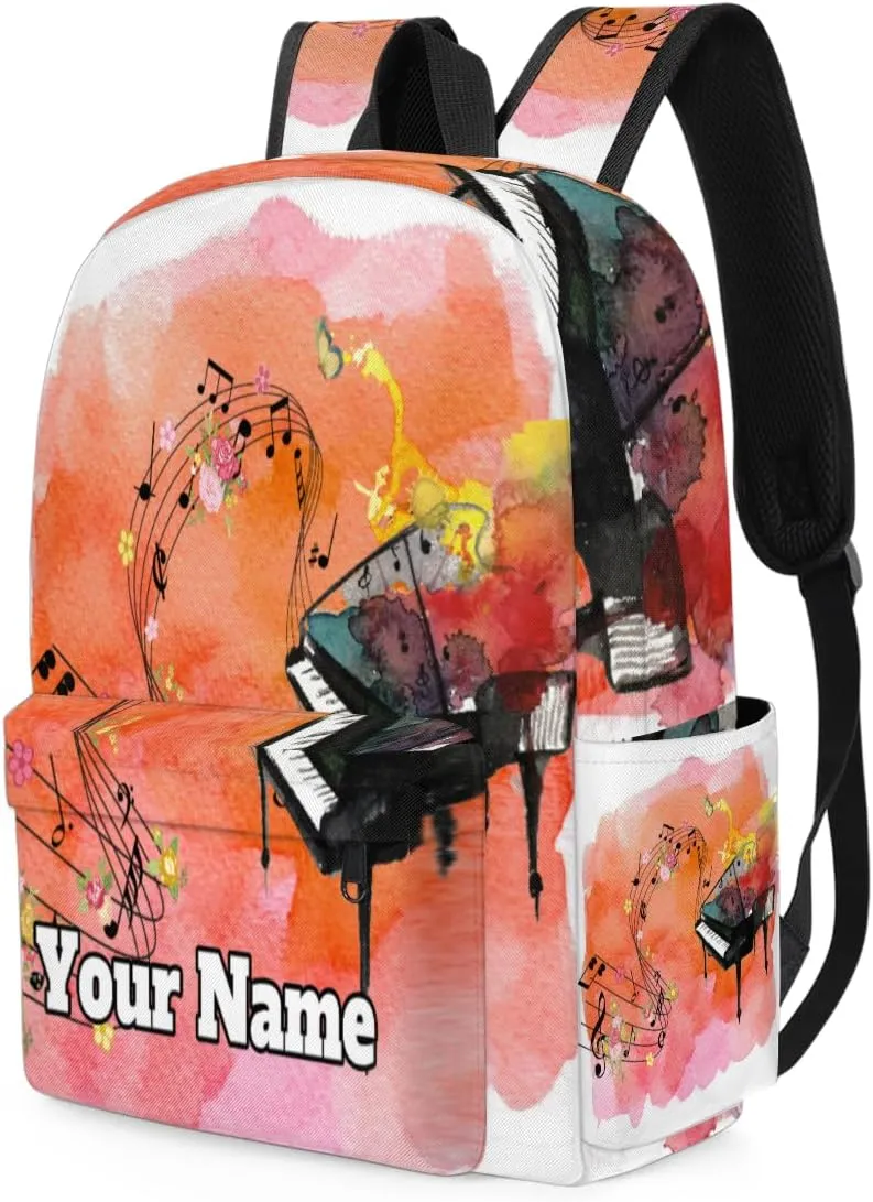 Personalized Music Preschool Toddler Backpack for Boys Girls Custom Kids Name Small Bookbags Kindergarten Elementary Backpack, Piano