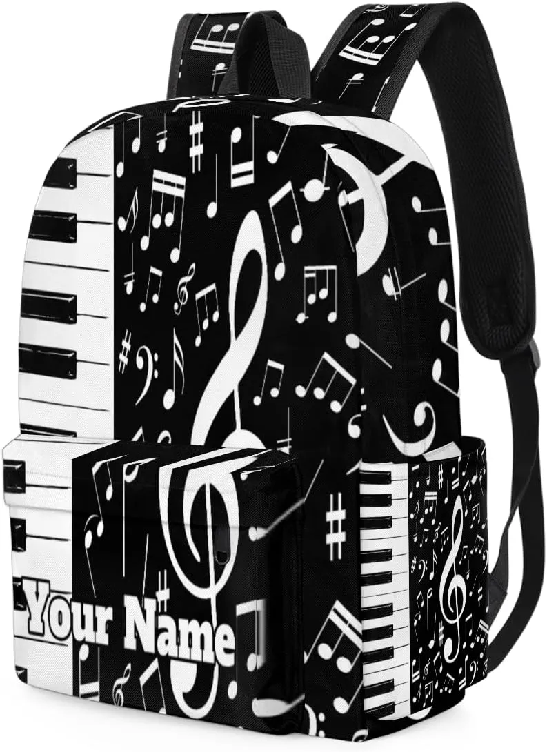 Personalized Piano Keys Music Preschool Toddler Backpack for Boys Girls Custom Kids Name Small Bookbags Kindergarten Elementary Backpack, Music