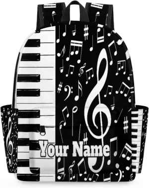 Personalized Piano Keys Music Preschool Toddler Backpack for Boys Girls Custom Kids Name Small Bookbags Kindergarten Elementary Backpack, Music