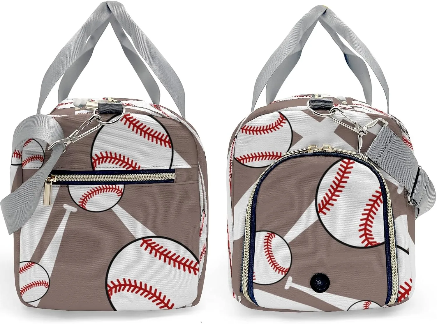 Personalized Team Baseball Brown Duffel Bag,Customized Sport Player Travel Bag for Gifts